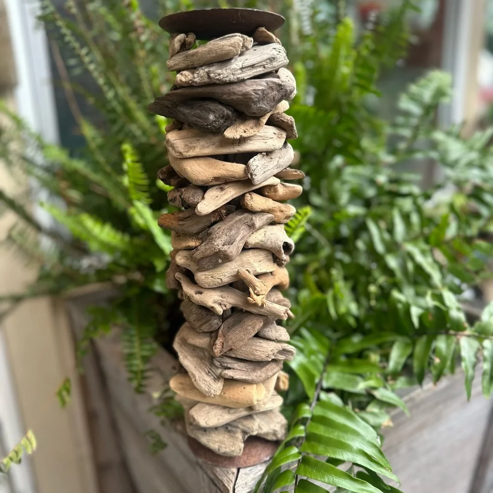 Coastal Driftwood Candle Stand - Picture 1 of 4